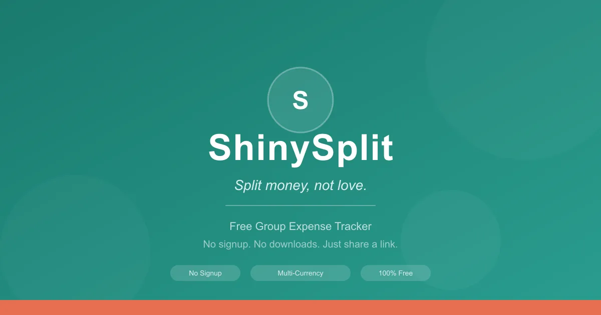 ShinySplit — Split money, not love.